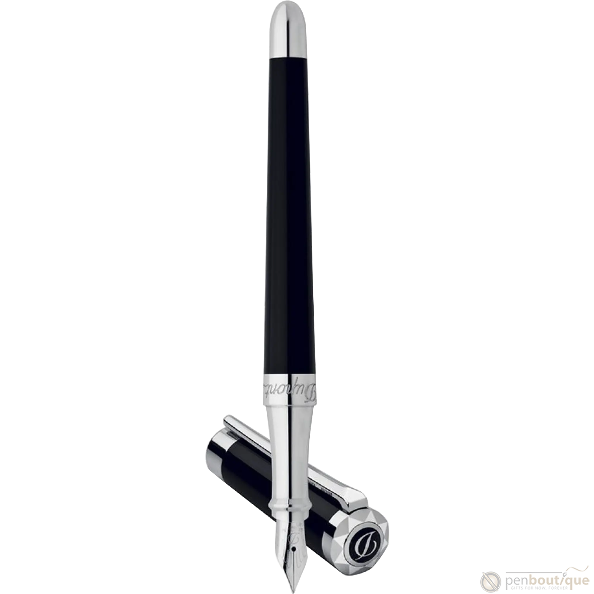 S T Dupont Liberte Black Lacquer Fountain Pen-Pen Boutique Ltd
