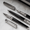 S T Dupont Line D Eternity Fire X Fountain Pen - Duo Black - Palladium Trim - 14K - Pen Boutique Ltd