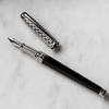 S T Dupont Line D Eternity Fire X Fountain Pen - Duo Black - Palladium Trim - 14K - Pen Boutique Ltd