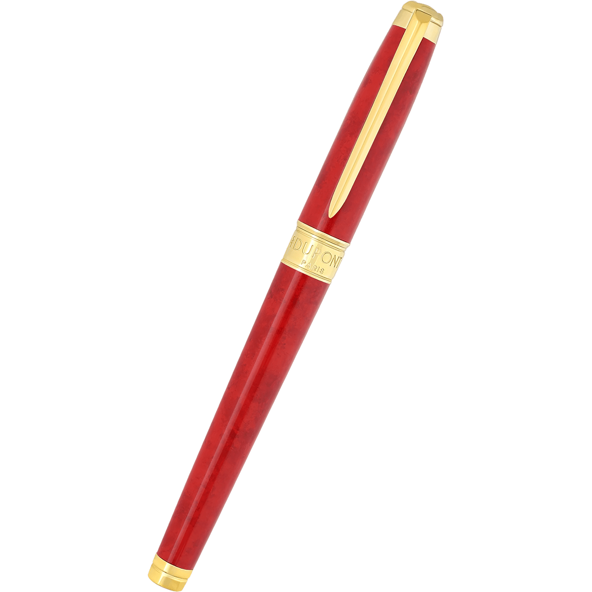 S T Dupont Line D Eternity Fountain Pen - Limited Edition - Popote Red - Yellow Gold Trim (Large) - Pen Boutique Ltd