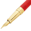 S T Dupont Line D Eternity Fountain Pen - Limited Edition - Popote Red - Yellow Gold Trim (Large) - Pen Boutique Ltd