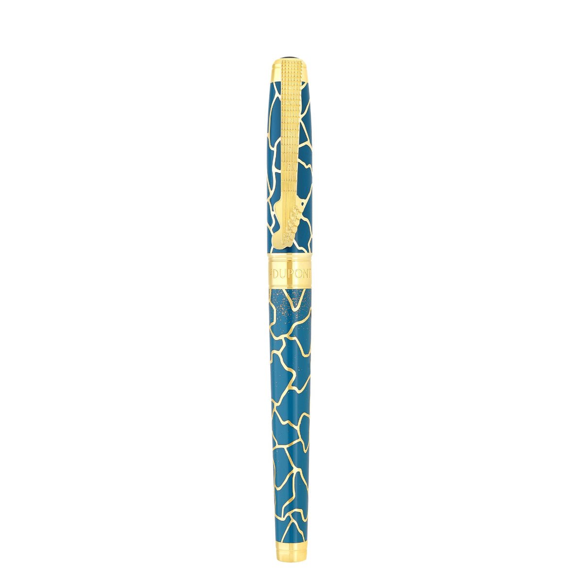 S T Dupont Line D Fountain Pen - Eternity Fender Blue & Golden (Large) - Pen Boutique Ltd