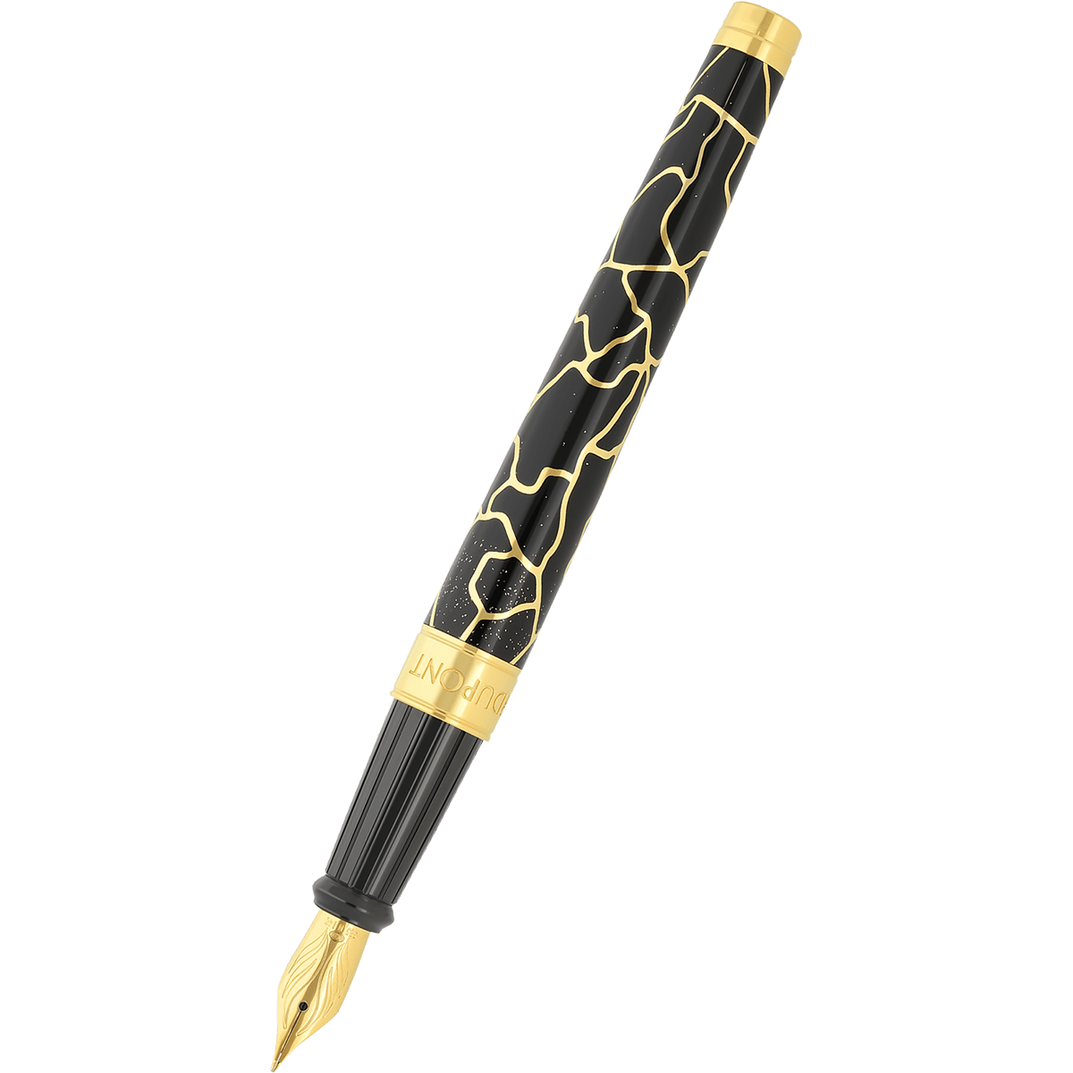 S T Dupont Line D Fountain Pen - Eternity Fender Black & Golden Large - Pen Boutique Ltd
