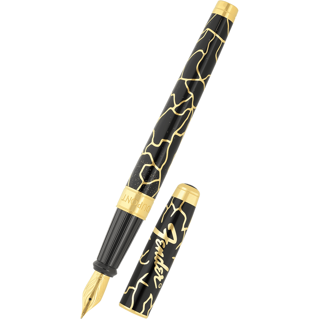 S T Dupont Line D Fountain Pen - Eternity Fender Black & Golden Large - Pen Boutique Ltd