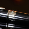 S T Dupont Line D Fountain Pen - Eternity - Mane Guilloche Black - Palladium Trim (Large) - Pen Boutique Ltd