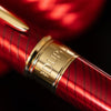 S T Dupont Line D Fountain Pen - Eternity - Mane Guilloche Red - Gold Trim (Large) - Pen Boutique Ltd