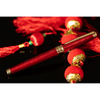 S T Dupont Line D Fountain Pen - Eternity - Mane Guilloche Red - Gold Trim (Large) - Pen Boutique Ltd