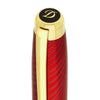 S T Dupont Line D Fountain Pen - Eternity - Mane Guilloche Red - Gold Trim (Large) - Pen Boutique Ltd