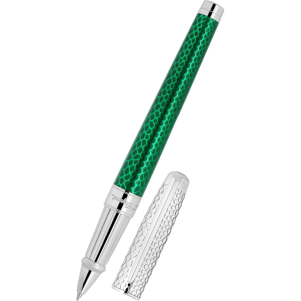 S T Dupont Line D Rollerball Pen - Wild Eternity - Green Snake Skin (Large) - Pen Boutique Ltd