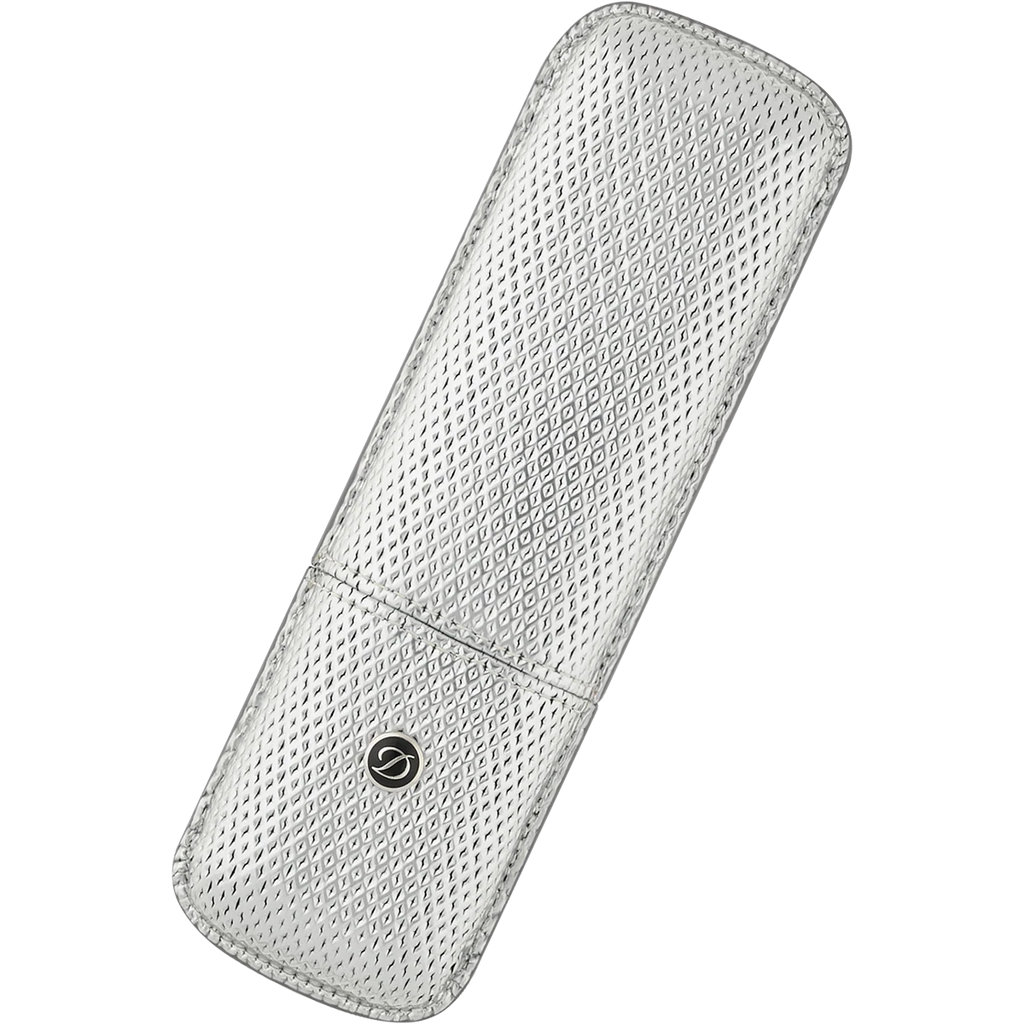 S T Dupont Rigid Two Pen Case - Silvery Mess