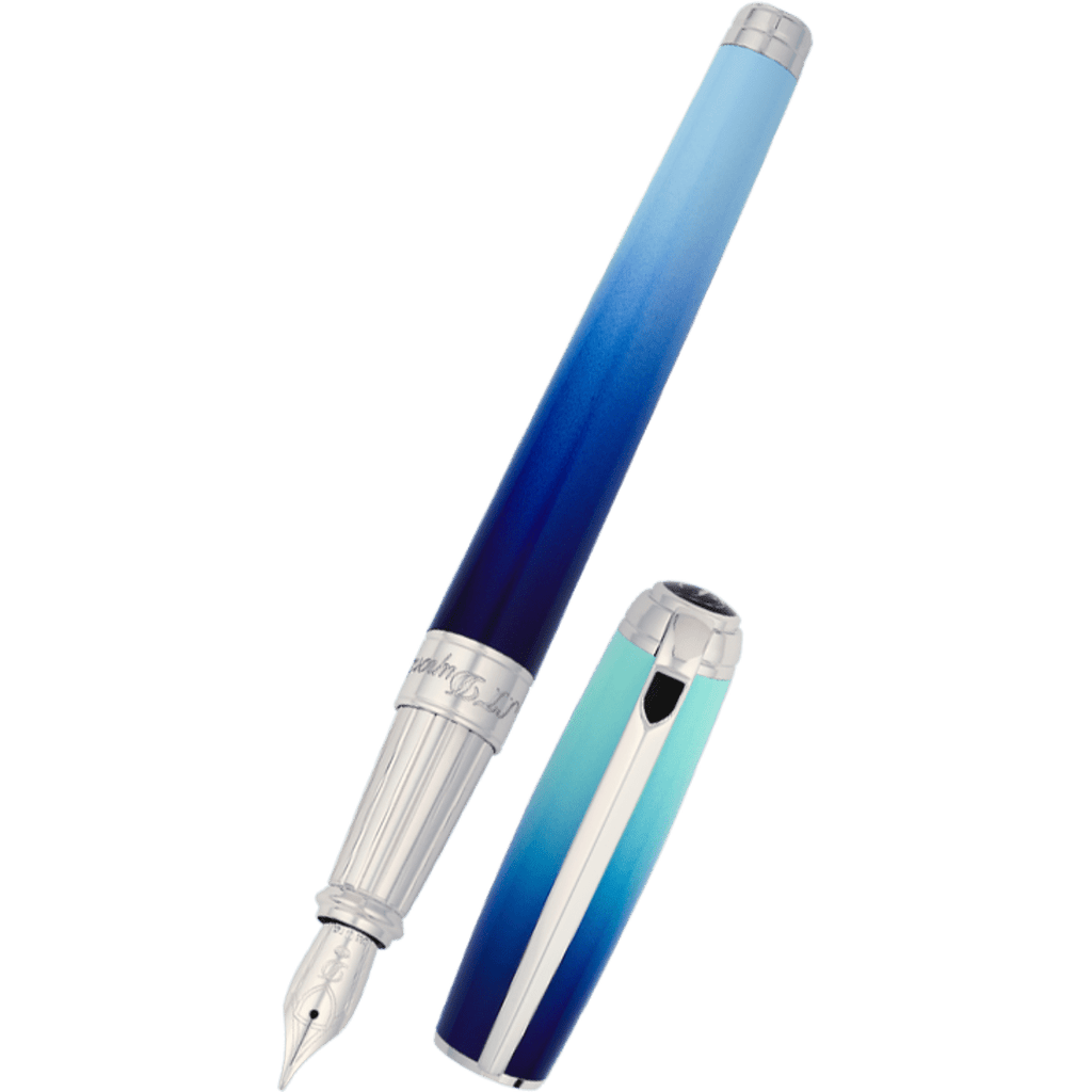 On Sale: S.T. Dupont Line D Fountain Pen - Gradient - La Mer - Large - Pen Boutique Ltd