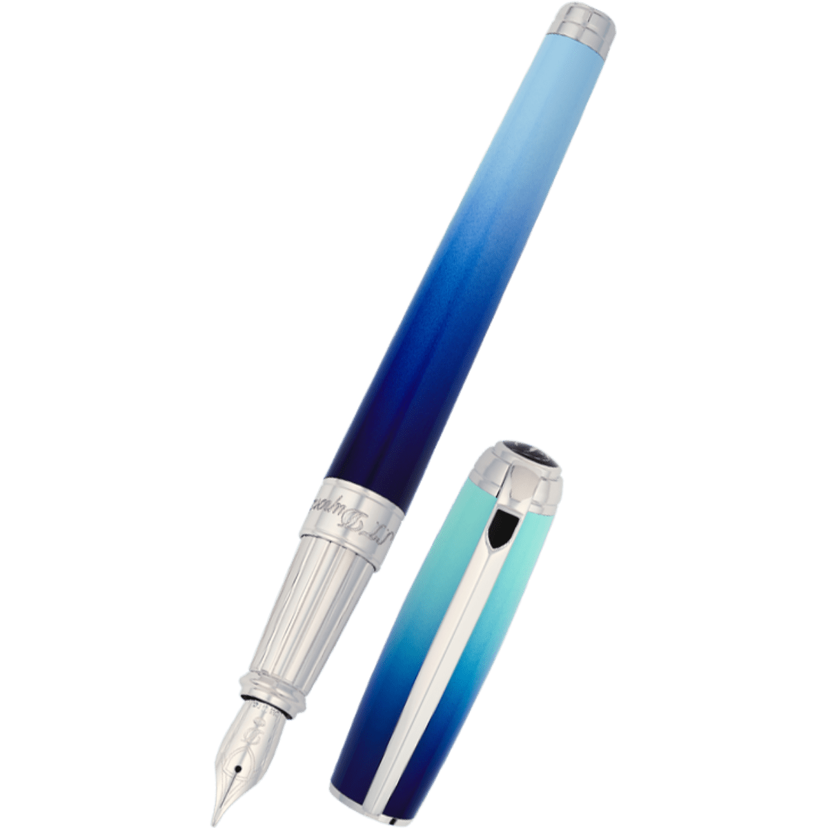 On Sale: S.T. Dupont Line D Fountain Pen - Gradient - La Mer - Large - Pen Boutique Ltd