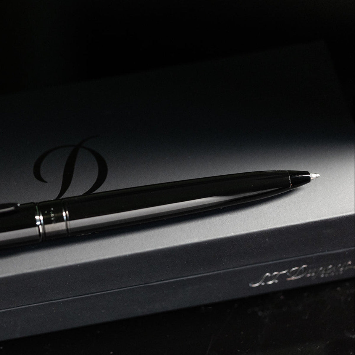 S T Dupont Line D Ballpoint Pen - Eternity Silky Black (Large) - Pen Boutique Ltd