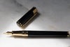 S T Dupont D - Initial Fountain Pen - Black - Gold Trim - Pen Boutique Ltd