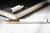 S T Dupont D - Initial Fountain Pen - White - Gold Trim - Pen Boutique Ltd