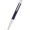 S T Dupont D - Initial Ballpoint Pen - Blue - Chrome Trim - Pen Boutique Ltd