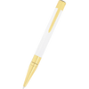 S T Dupont D - Initial Ballpoint Pen - White - Gold Trim - Pen Boutique Ltd