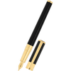 S T Dupont D - Initial Fountain Pen - Black - Gold Trim - Pen Boutique Ltd