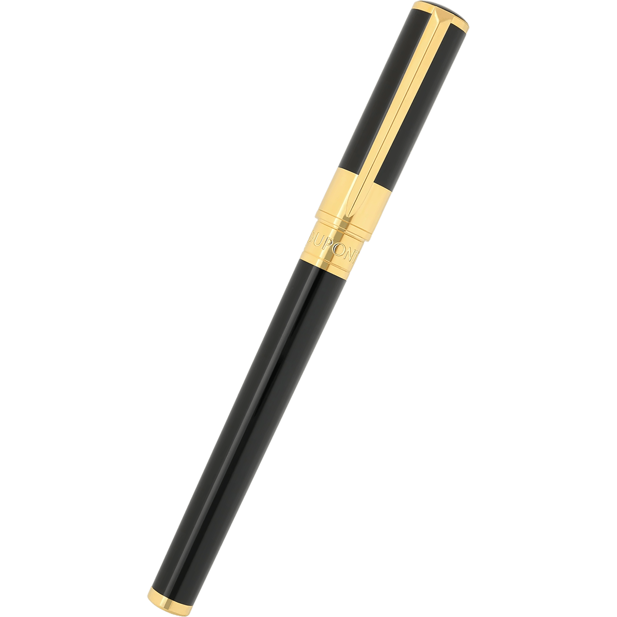 S T Dupont D - Initial Fountain Pen - Black - Gold Trim - Pen Boutique Ltd