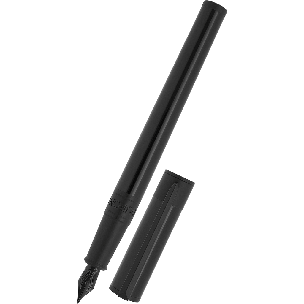 S T Dupont D - Initial Fountain Pen - Black - Matte Black Trim - Pen Boutique Ltd