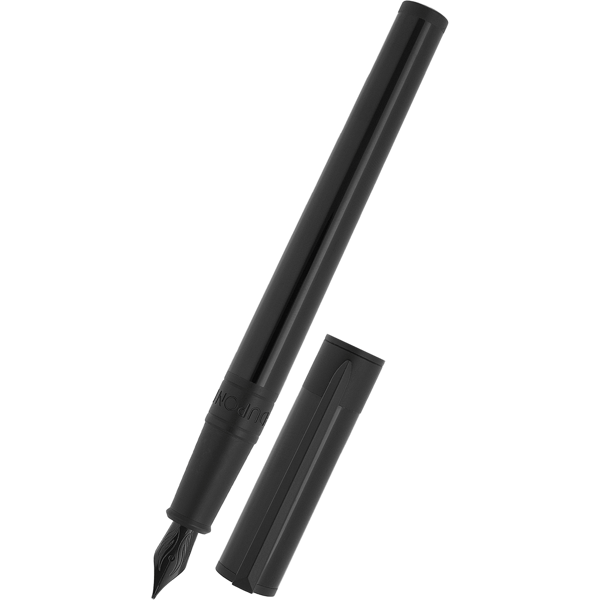 S T Dupont D - Initial Fountain Pen - Black - Matte Black Trim - Pen Boutique Ltd