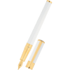 S T Dupont D - Initial Fountain Pen - White - Gold Trim - Pen Boutique Ltd