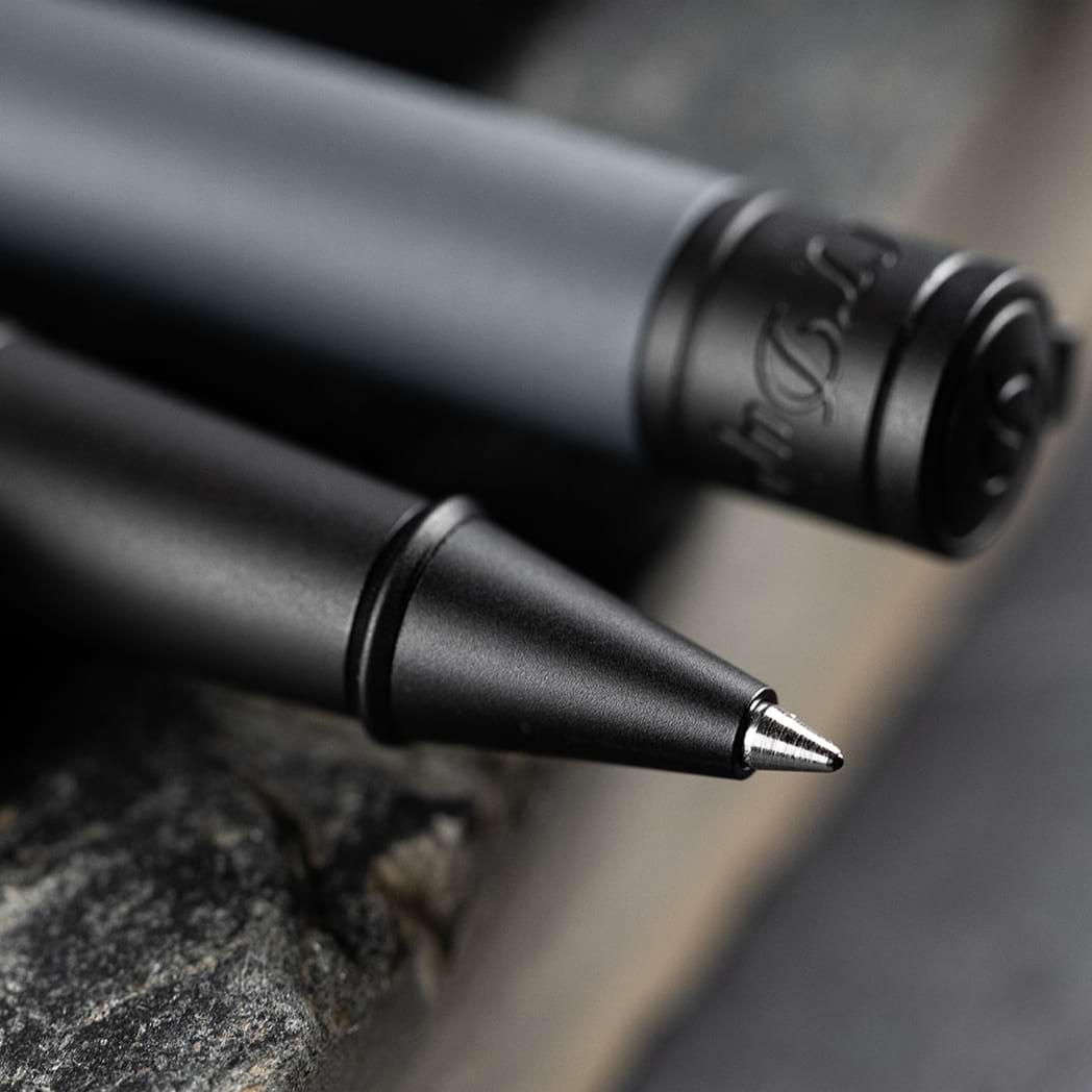 S T Dupont D - Initial Rollerball Pen - Velvet - Graphite/Matte Black - Pen Boutique Ltd