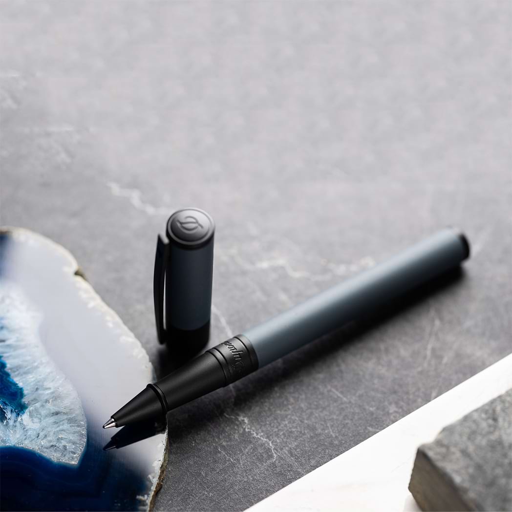 S T Dupont D - Initial Rollerball Pen - Velvet - Graphite/Matte Black - Pen Boutique Ltd