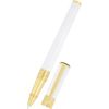 S T Dupont D - Initial Rollerball Pen - White - Gold Trim - Pen Boutique Ltd