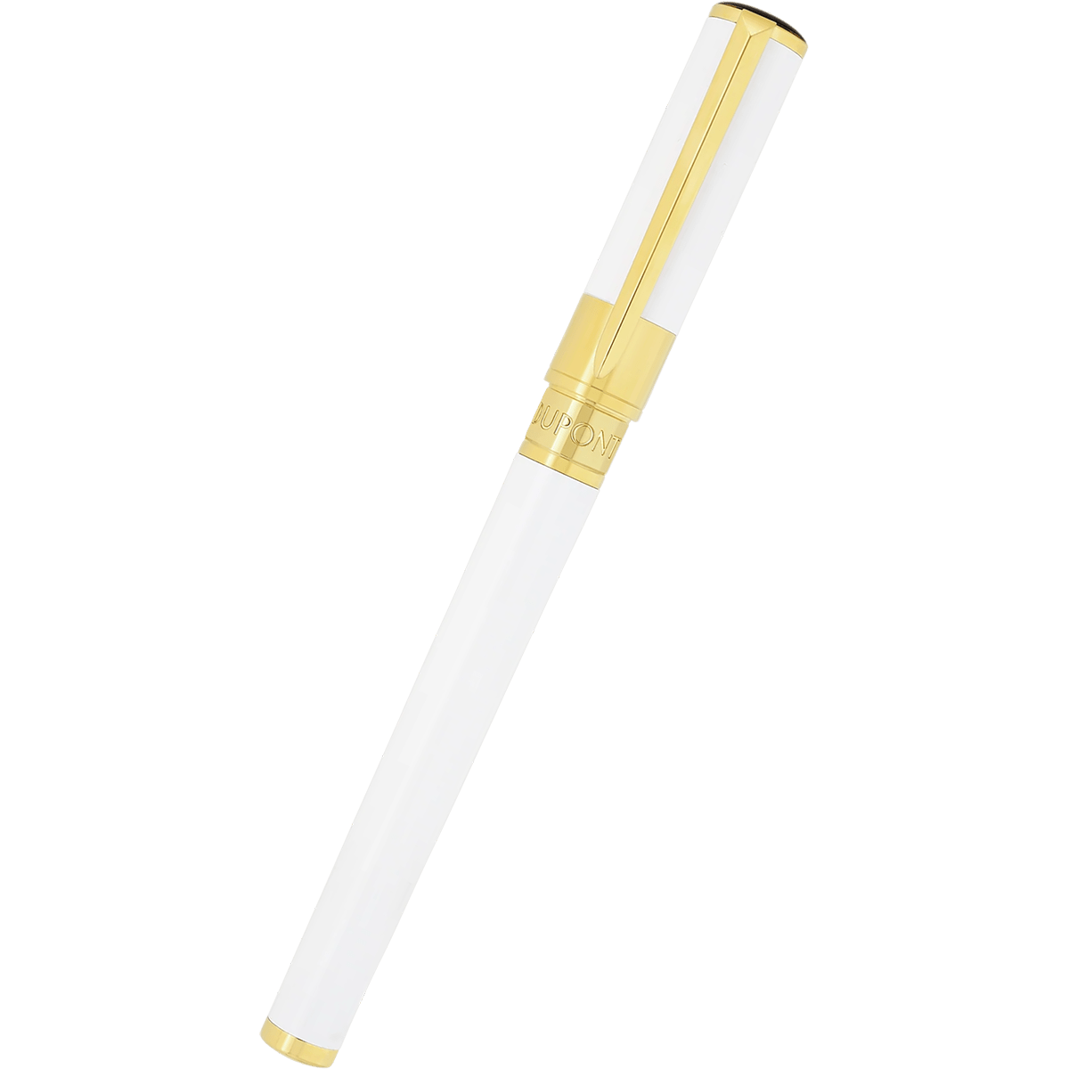 S T Dupont D - Initial Fountain Pen - White - Gold Trim - Pen Boutique Ltd