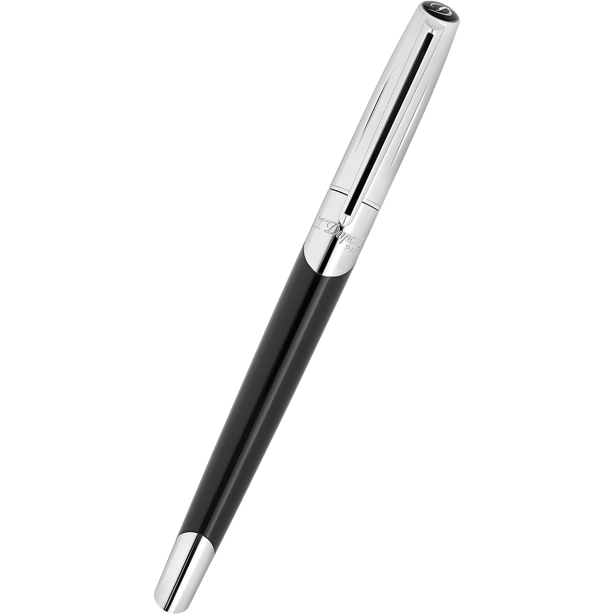 ST Dupont Defi Millennium Rollerball Pen - Black - Shiny Silver Trim - Pen Boutique Ltd