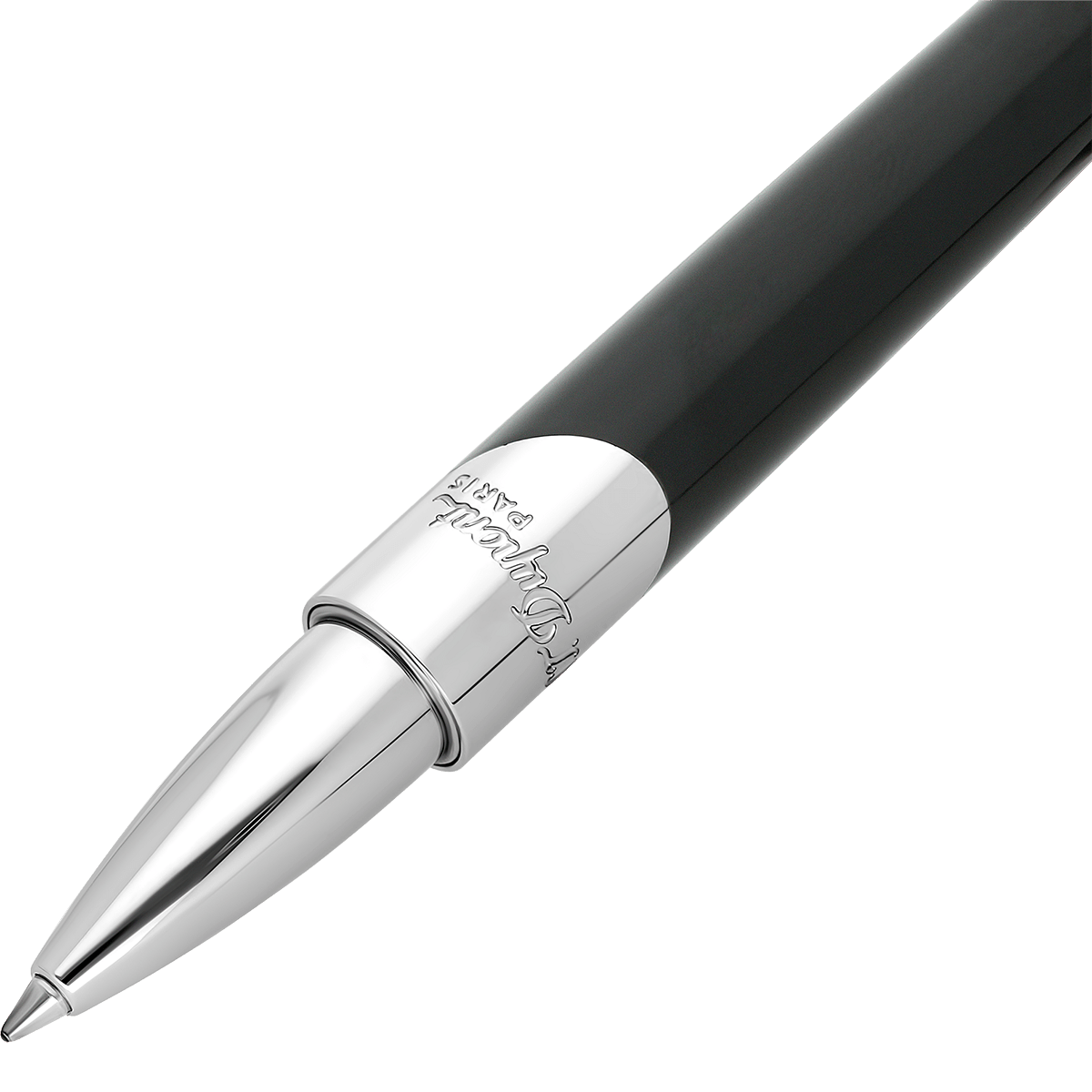 ST Dupont Defi Millennium Rollerball Pen - Black - Shiny Silver Trim - Pen Boutique Ltd