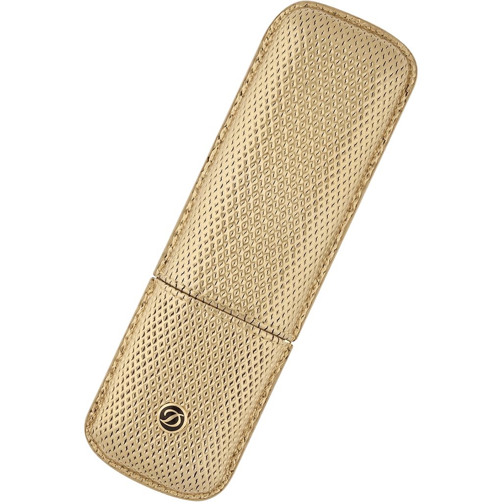 S T Dupont Rigid Two Pen Case - Golden Mess - Pen Boutique Ltd