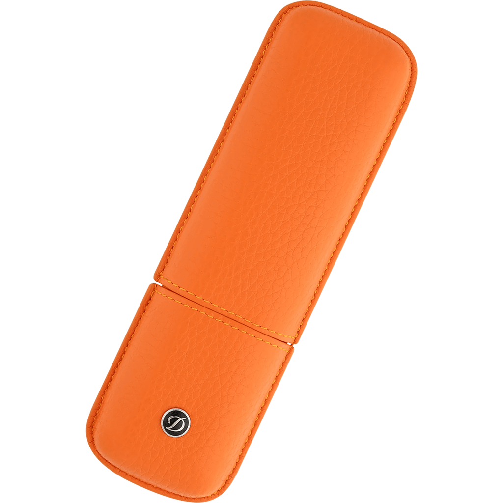 S T Dupont Rigid Two Pen Case - Orange - Pen Boutique Ltd