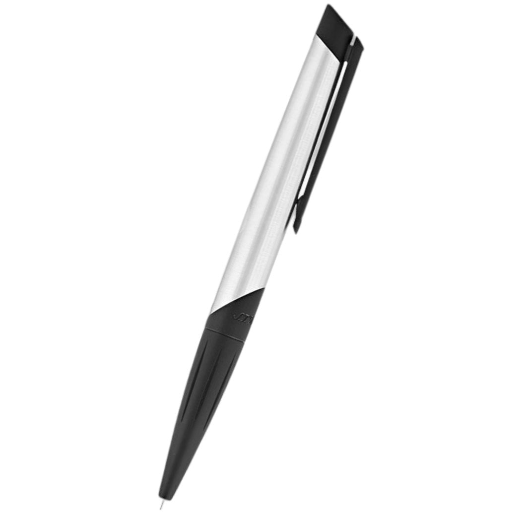 S.T. Dupont Defi Millennium Stealth Ballpoint Pen - Brushed Chrome with Matte Black - Pen Boutique Ltd
