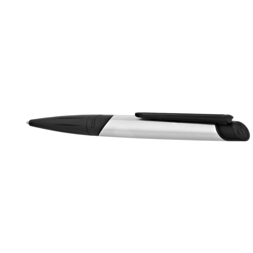 S.T. Dupont Defi Millennium Stealth Ballpoint Pen - Brushed Chrome with Matte Black - Pen Boutique Ltd