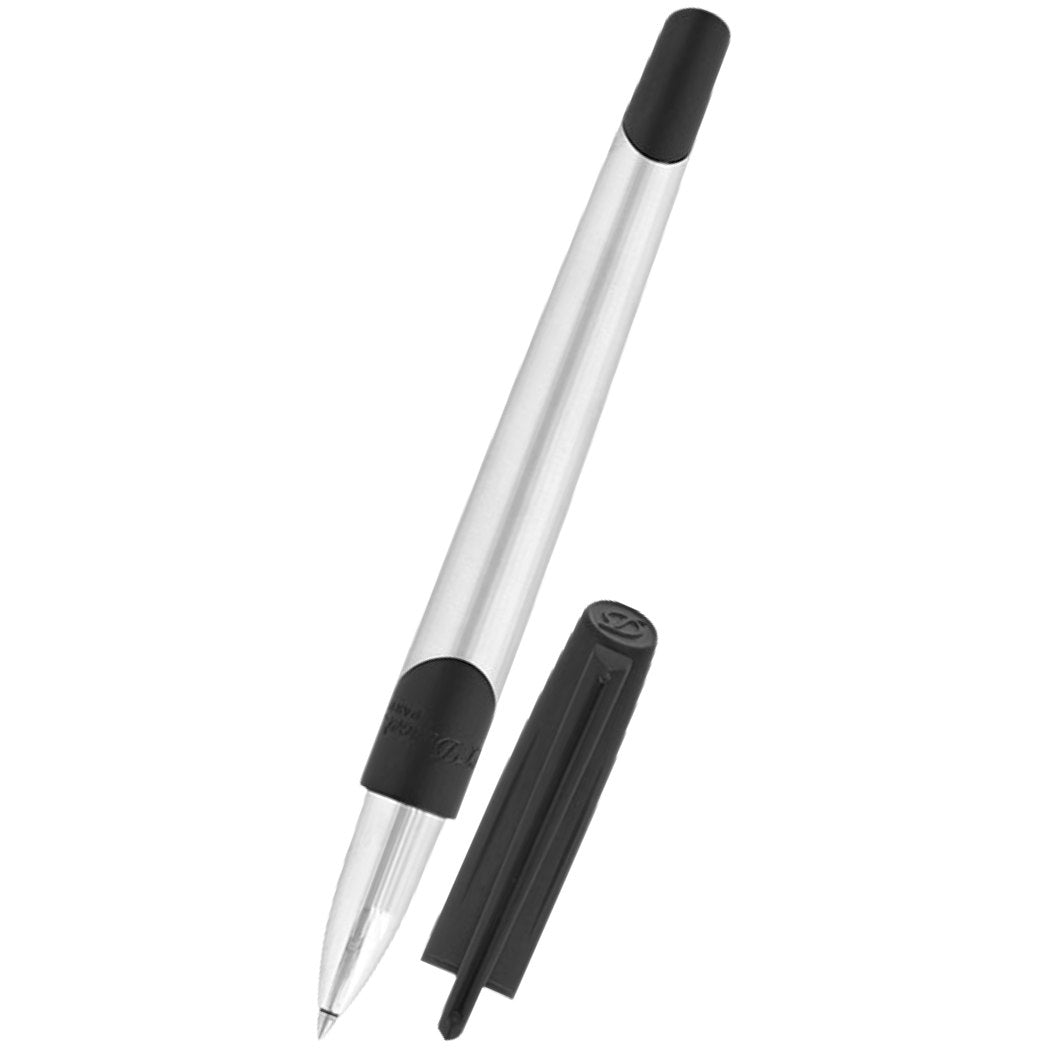 On Sale: S.T. Dupont Defi Millennium Stealth Rollerball Pen - Brushed Chrome with Matte Black - Pen Boutique Ltd