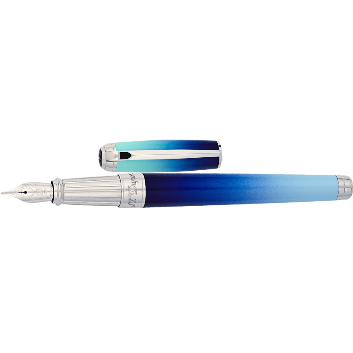 On Sale: S.T. Dupont Line D Fountain Pen - Gradient - La Mer - Large - Pen Boutique Ltd
