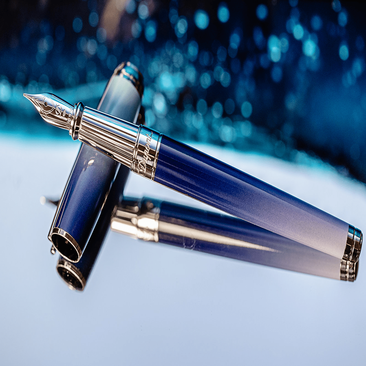 On Sale: S.T. Dupont Line D Fountain Pen - Gradient - La Mer - Large - Pen Boutique Ltd