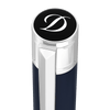 S T Dupont D - Initial Ballpoint Pen - Blue - Chrome Trim - Pen Boutique Ltd