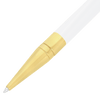S T Dupont D - Initial Ballpoint Pen - White - Gold Trim - Pen Boutique Ltd