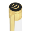 S T Dupont D - Initial Ballpoint Pen - White - Gold Trim - Pen Boutique Ltd