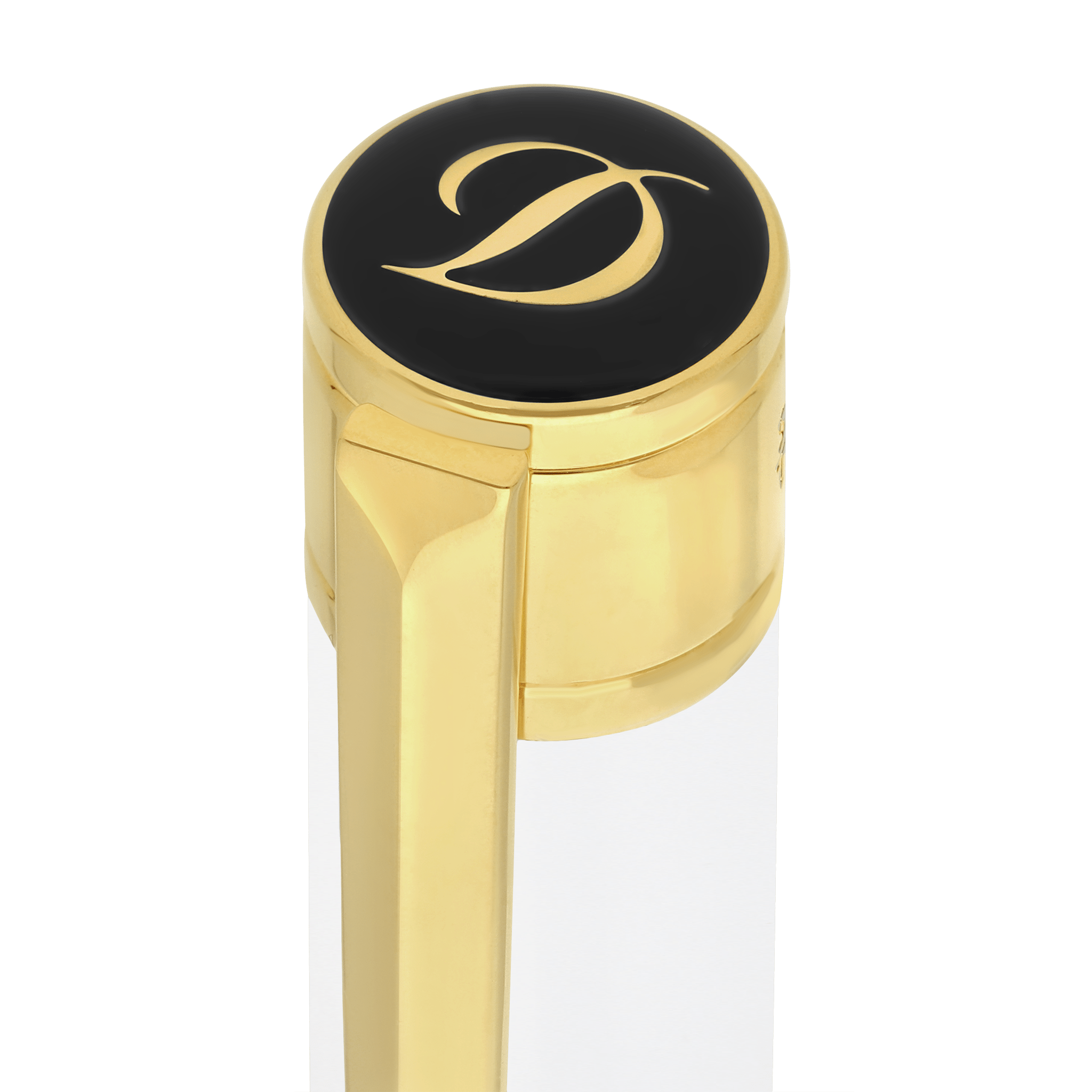 S T Dupont D - Initial Ballpoint Pen - White - Gold Trim - Pen Boutique Ltd