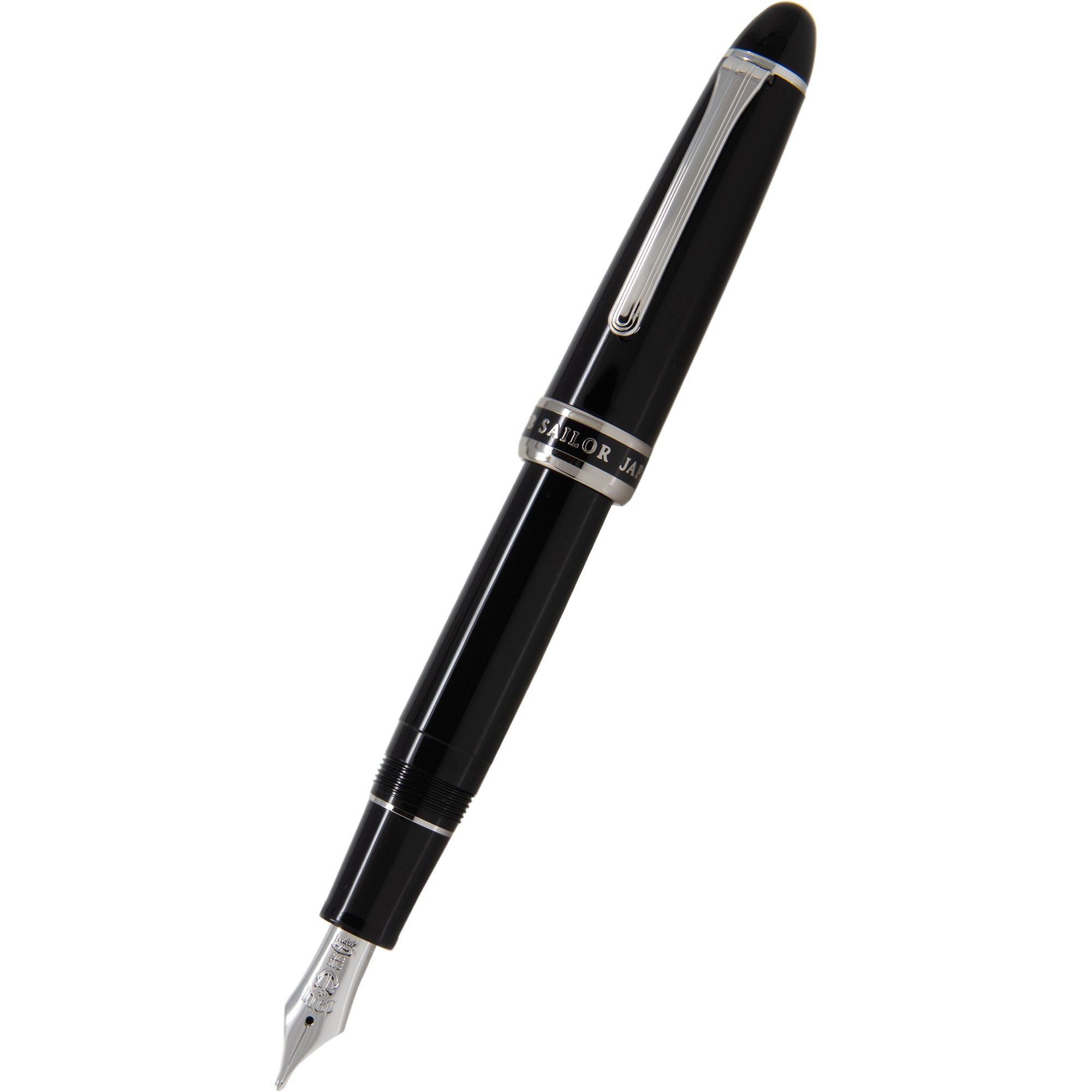Sailor 1911 L Fountain Pen - Naginata Togi - Silver Trim - Black - Broad Nib (Bespoke Dealer Exclusive) - Pen Boutique Ltd