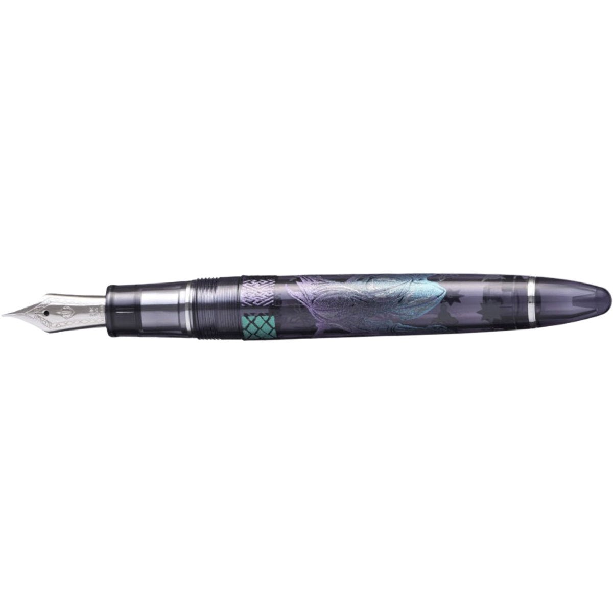Sailor 1911L Maki - e Ninja Fountain Pen - Tsuki - Rhodium Trim - 21K Gold - Pen Boutique Ltd