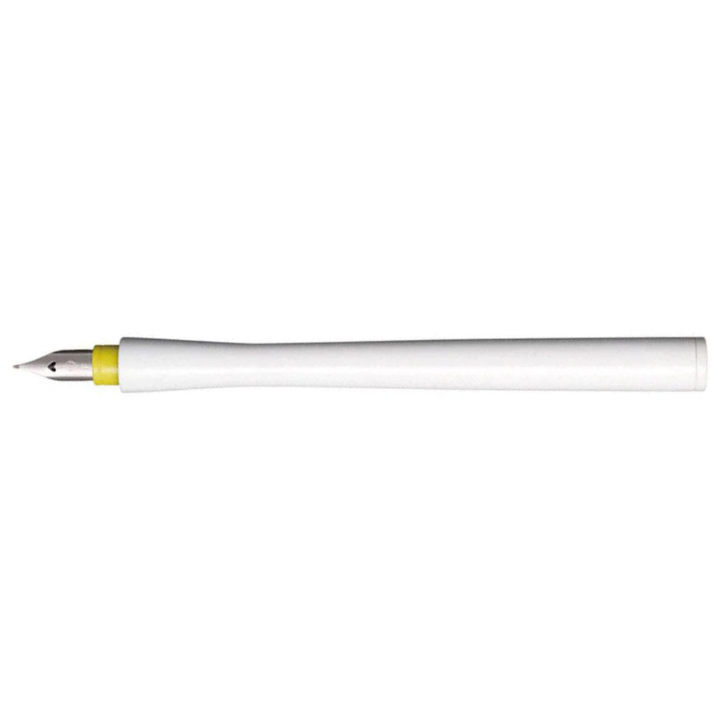 Sailor Compass Hocoro Dip Pen - White/Yellow - Fude (brush - like stroke) - Pen Boutique Ltd