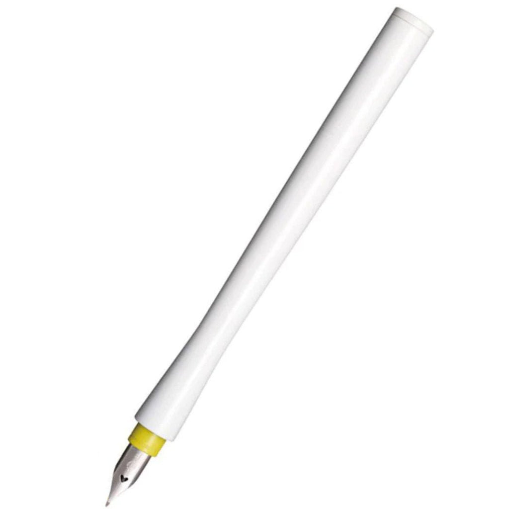 Sailor Compass Hocoro Dip Pen - White/Yellow - Fude (brush - like stroke) - Pen Boutique Ltd