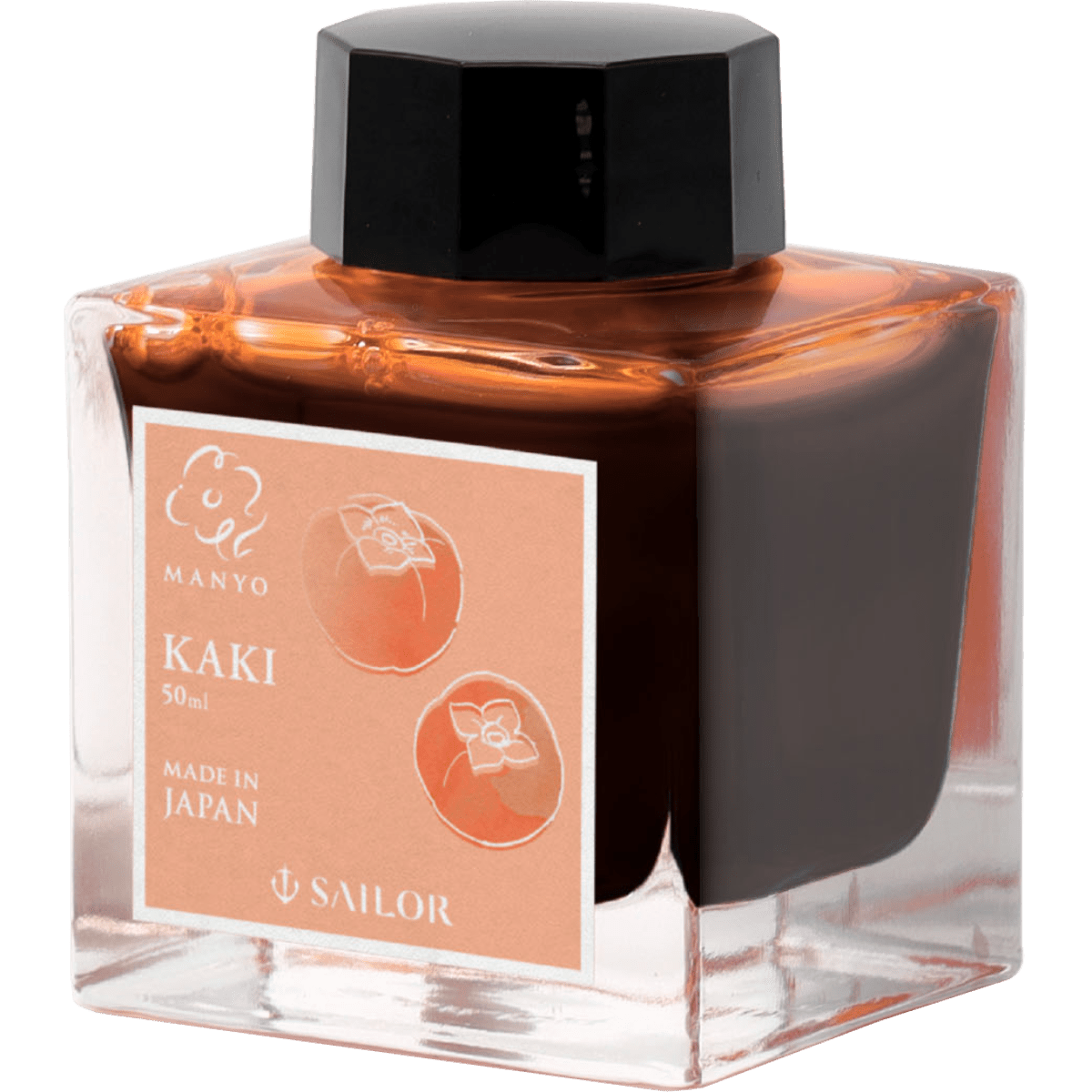 Sailor Manyo Ink Bottle - Kaki (Persimmon) - 50ml (Limited Edition) - Pen Boutique Ltd