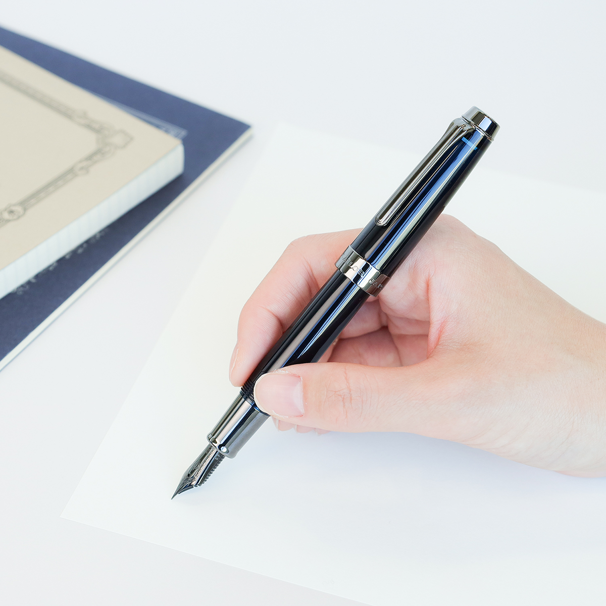 Sailor Professional Gear Anchor Fountain Pen - Blue Dawn - Black IP Trim-Pen Boutique Ltd