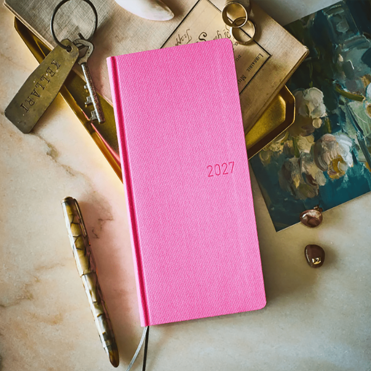 Hobonichi 2027 Light Hardcover Book - Colors: Pink Sapphire - Tall & Slim (Weeks - January Start) - Pen Boutique Ltd